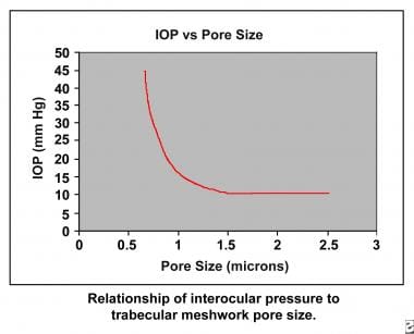 Relationship of intraocular pressure to trabecular