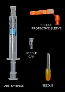 Arterial blood gas syringe kit. 