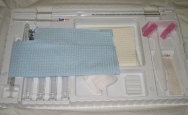 Lumbar puncture disposable tray. Image courtesy of