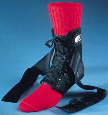 Example of a lace-up ankle support brace with figu