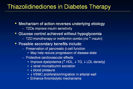 Slide 33. Thiazolidinediones in Diabetes Therapy