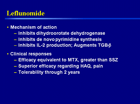 what does leflunomide do for rheumatoid arthritis