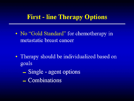 Treatment Options for Metastatic Breast Cancer: Goals of Therapy and ...