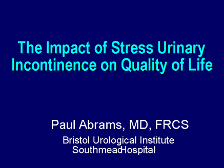 Stress Urinary Incontinence: Expanding the Treatment Options