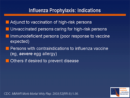 Influenza Prophylaxis: Indications