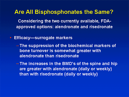 what is the difference between risedronate and alendronate