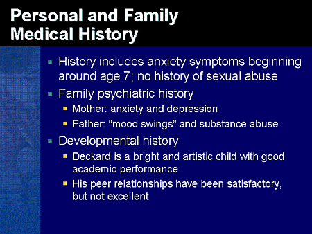 Slide 37. Personal and Family Medical History