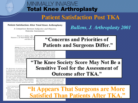 Patient Satisfaction Post TKA
