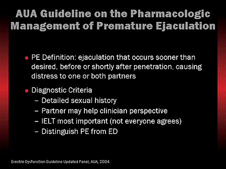 Evolving Diagnosis and Management of Ejaculatory Disorders A