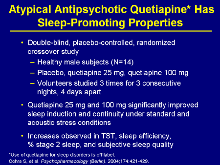 Slide 27. Atypical Antipsychotic Quetiapine Has Sleep-Promoting Properties