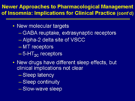 Slide 50. Newer Approaches to Pharmacological Management of Insomnia: Implications for Clinical