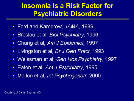 Slide 14. Insomnia Is a Risk Factor for Psychiatric Disorders