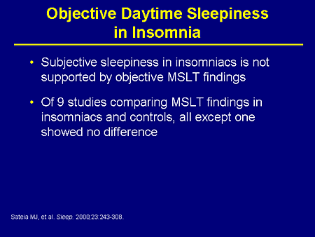 Slide 24. Objective Daytime Sleepiness in Insomnia