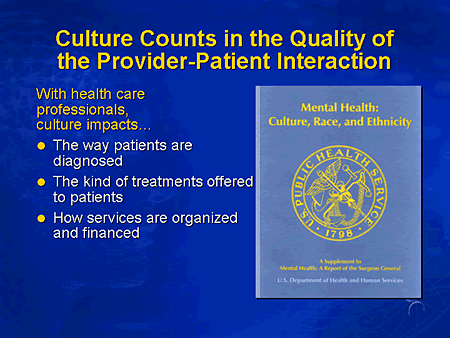 Slide 9. Culture Counts in the Quality of the Provider-Patient Interaction