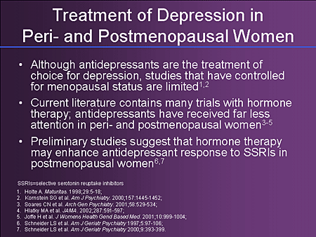 Comparison of presentation of perimenopausal depression with depressive
