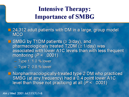 Intensive Therapy: Importance of SMBG