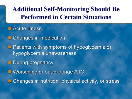 Additional Self-Monitoring Should Be Performed in Certain Situations