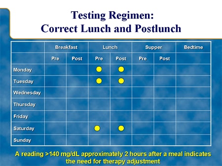Testing Regimen: Correct Lunch and Postlunch