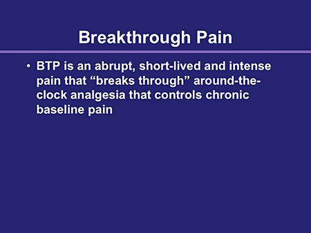 The Scope of Breakthrough Pain in Clinical Practice