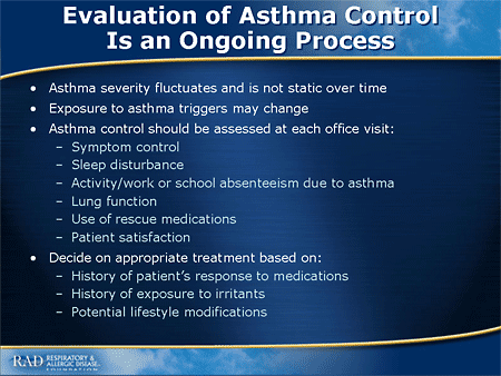 Slide 8. Evaluation of Asthma Control Is an Ongoing Process