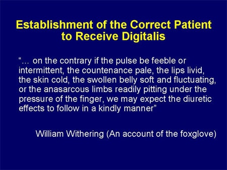 Establishment of the Correct Patient to Receive Digitalis