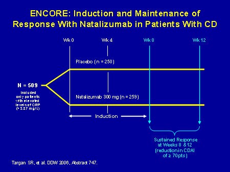 Slide 20. ENCORE: Induction and Maintenance of Response With Natalizumab in Patients With CD