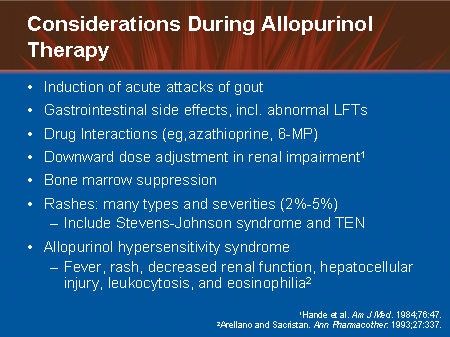 allopurinol side effects gout attacks