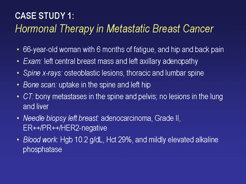 Advances in the Management of Metastatic Breast Cancer; Hormonal ...