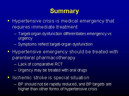 hypertensive crisis management