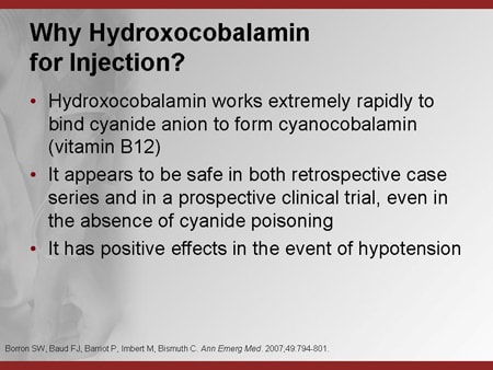 hydroxocobalamin for cyanide poisoning