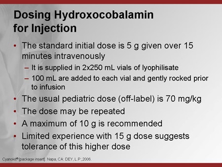 – Emergency Medicine EducationToxCard: Cyanide Toxicity