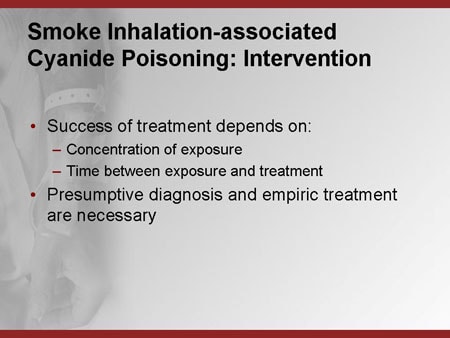 – Emergency Medicine EducationToxCard: Cyanide Toxicity