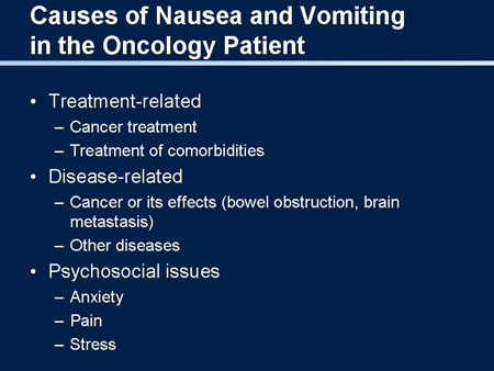 How to stop nausea caused by cancer treatment