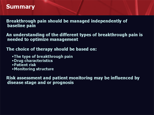 Treatment Landscape for Breakthrough Pain, Cancer (Slides With Transcript)