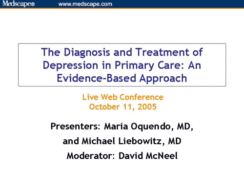 Diagnosis and Treatment of Depression in the