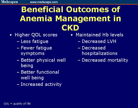 Beneficial Outcomes of Anemia Management in CKD