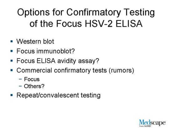 Options for Confirmatory Testing of the Focus HSV-2 ELISA