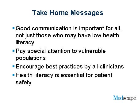 Slide 15. Take Home Messages