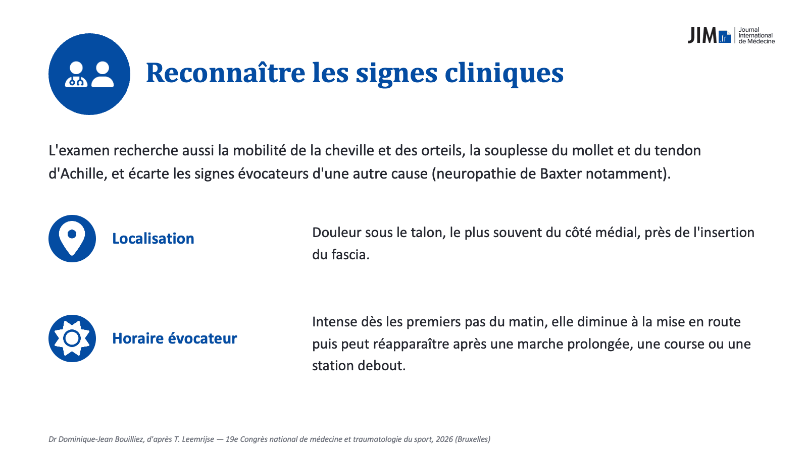 Fasciopathie plantaire SFMES
