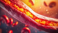 photo of Hyperlipidemia, atherosclerotic plaque. High cholesterol levels in blood vessels. High cholesterol.