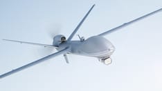 photo of Drone UAV in flight, front view