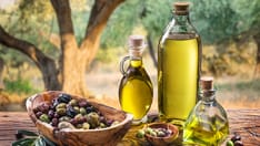 photo of olives and olive oil