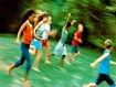 photo of children running