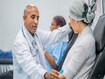 photo of a doctor and cancer patient.