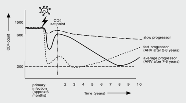 CD4 progression after HIV infection