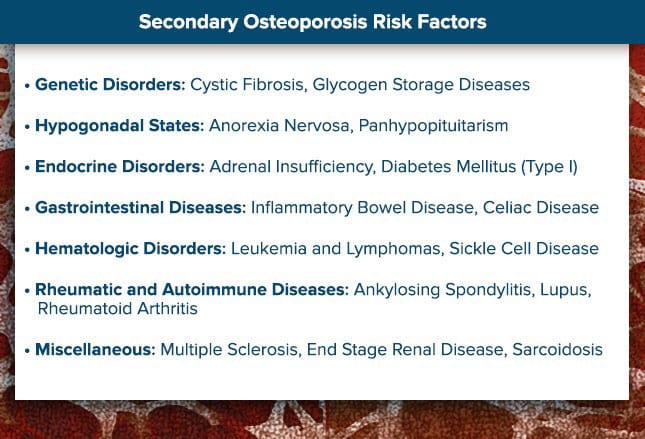 photo of secondary osteoporosis risk factors