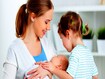 photo of Mother, Newborn Baby, Big Sister