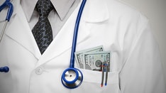 photo of a doctor and money