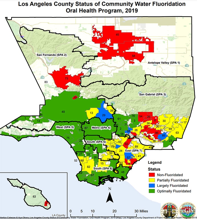 photo of Community water flouridation, Los Angeles County,