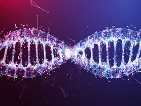photo of Illustration DNA wire frame